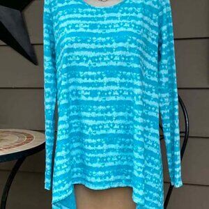 Fresh Produce Asymmetrical Blue Tunic Top